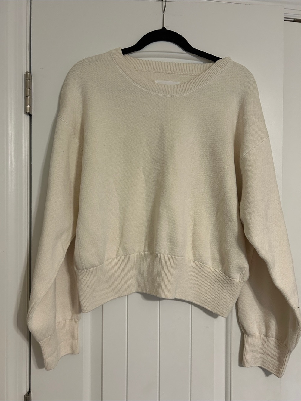 aerie Cream Crewneck Pullover Sweatshirt